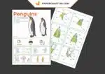 Papercraft pingouins en origami papier 3D de faible teneur en poly, weergave 6