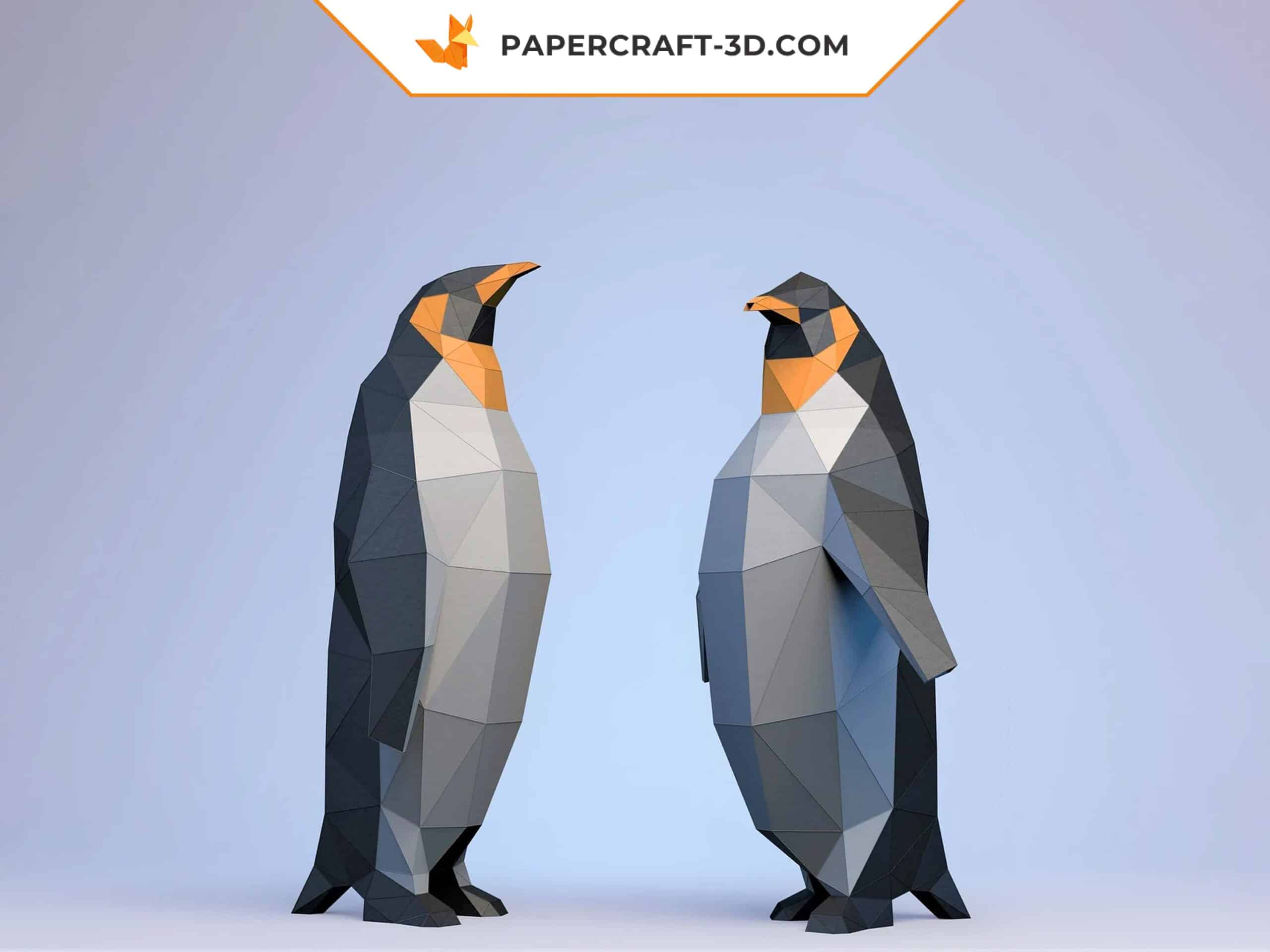 Papercraft pinguins em origami papel 3D Papercraft pinguins em origami papel 3D