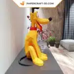 Papercraft Pluto sitzend als 3D-Origami, Ansicht 4