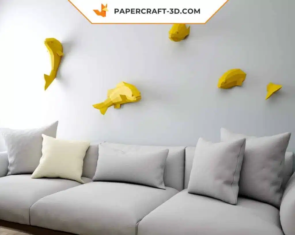 Papercraft Poisson 3D origami papier puzzle sculpture