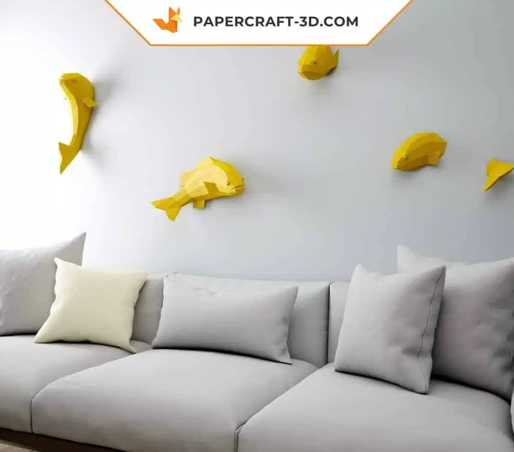 Papercraft de peces murales en origami 3D