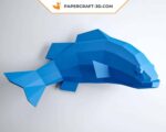 Papercraft fish wall art in 3D origami
