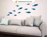 Papercraft of wall fish in origami