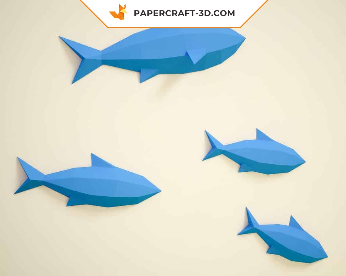 Papercraft of wall fish in origami