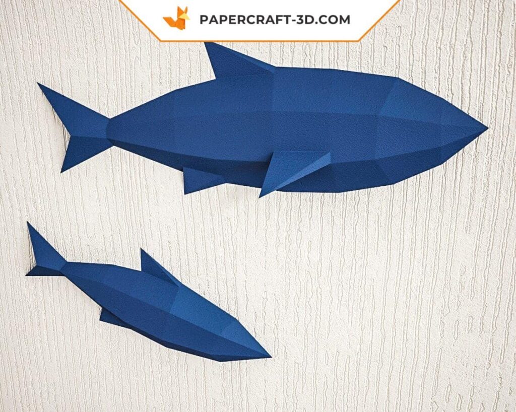 Papercraft de peixes murais em origami