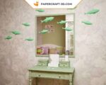 Papercraft of wall fish in origami