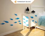 Papercraft of wall fish in origami