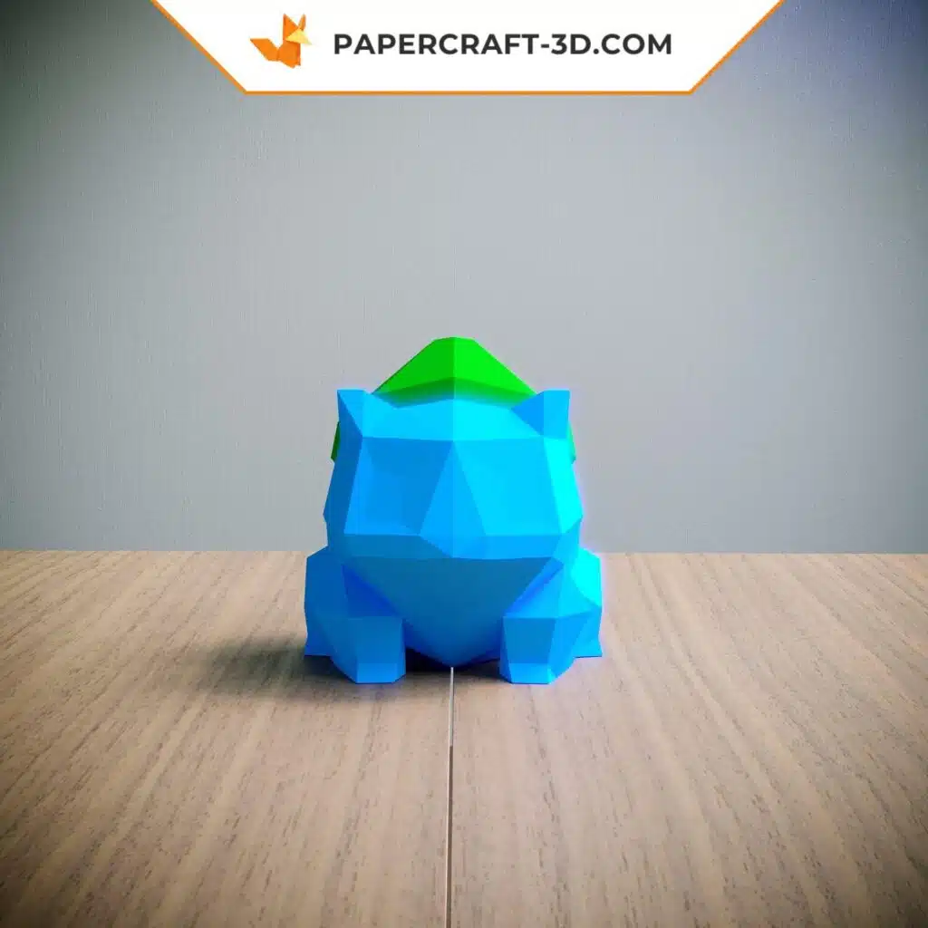 Papercraft Pokémon Bulbasaur origami papier 3D, weergave 2