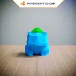 Papercraft Pokémon Bulbasaur origami papier 3D, weergave 2