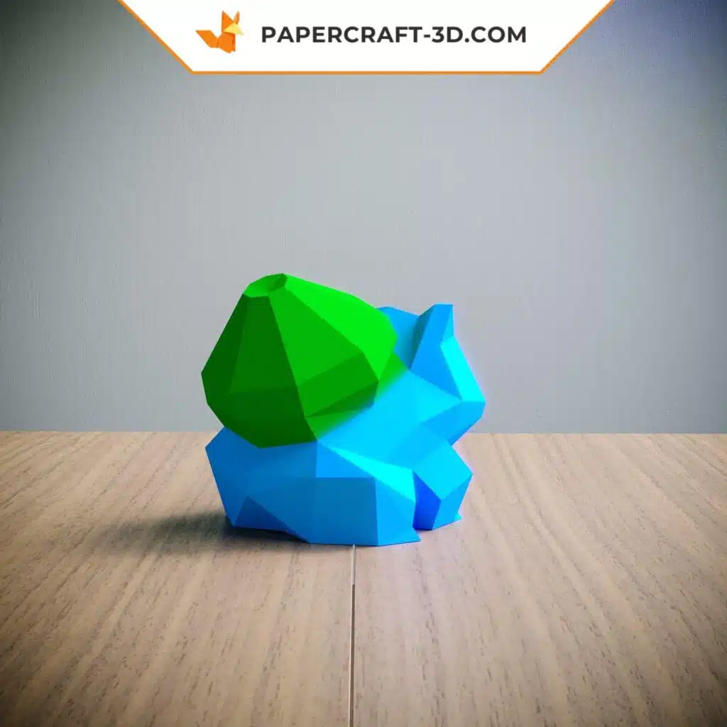Papercraft Bulbasaur Pokémon em origami 3D
