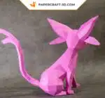 Papercraft Pokémon Espeon en origami 3D