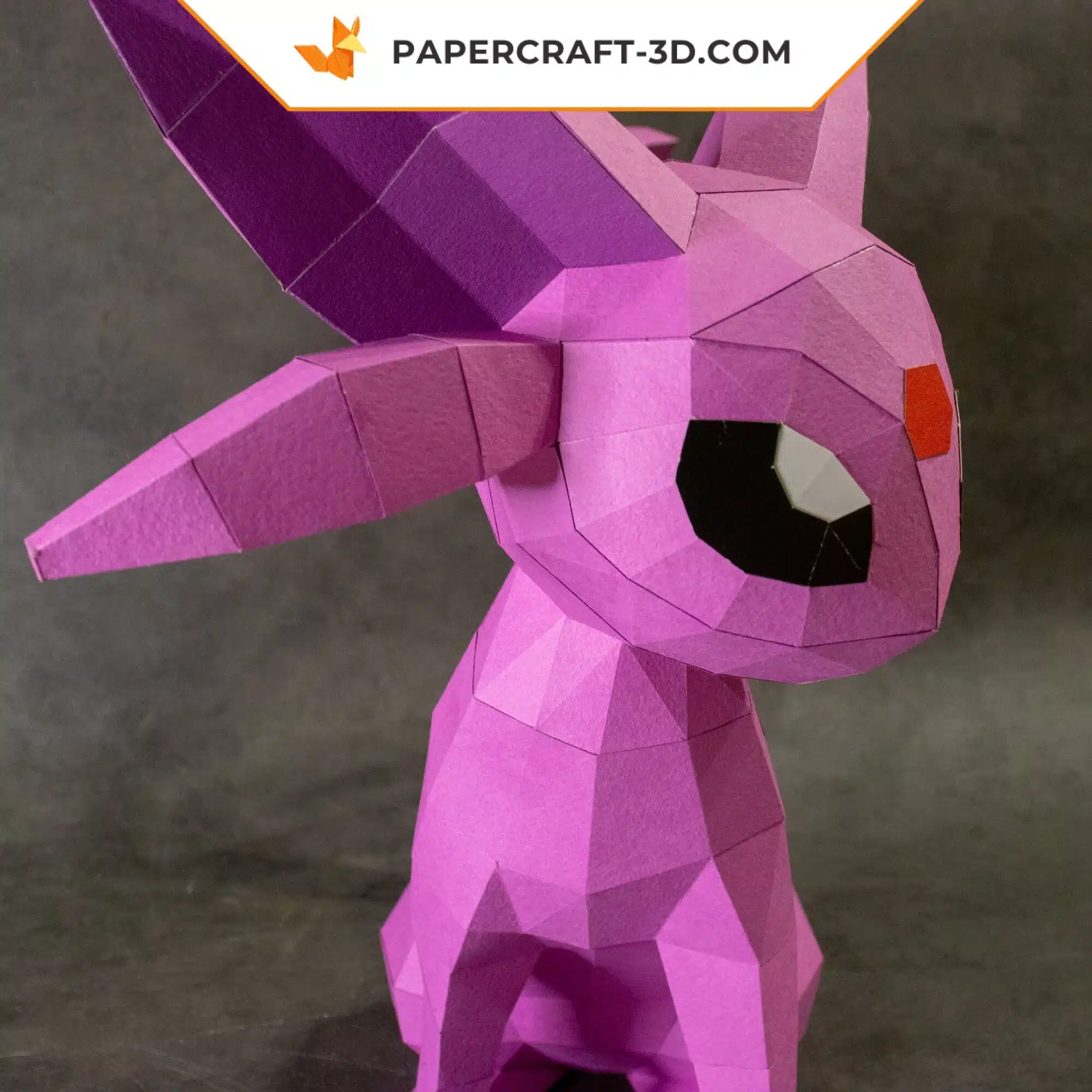 Papercraft Pokémon Espeon en origami 3D, detalle