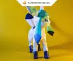 Papercraft Pokemon Glaceon, évolution d&rsquo;Eevee en origami papier 3D, weergave 5