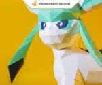 Papercraft Pokemon Glaceon, évolution d&rsquo;Eevee en origami papier 3D, weergave 6