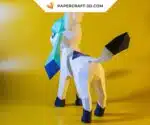 Papercraft Pokemon Glaceon, évolution d&rsquo;Eevee en origami papier 3D, weergave 8