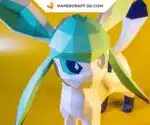 Papercraft Pokemon Glaceon, évolution d&rsquo;Eevee en origami papier 3D, weergave 9