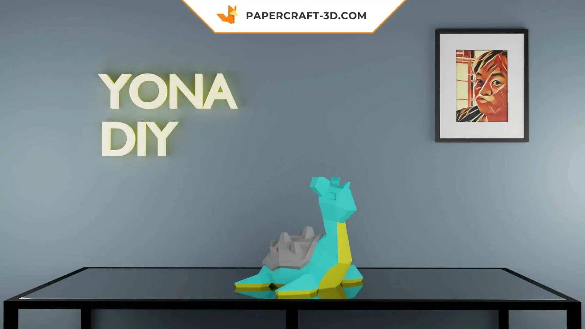 Papercraft Pokémon Lapras en origami papier 3D pour décoration d’intérieur
