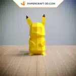Papercraft Pikachu di spalle in origami 3D