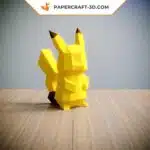Papercraft Pikachu di spalle in origami 3D