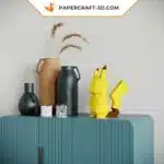 Papercraft Pikachu di spalle in origami 3D