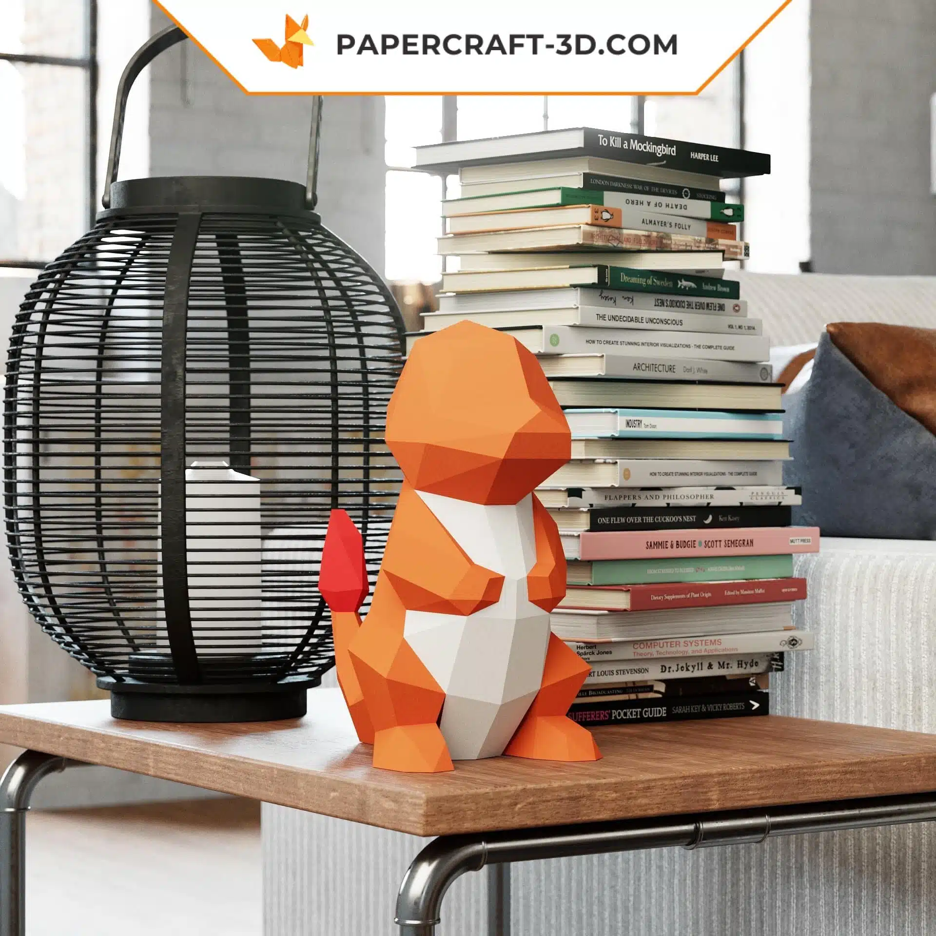 Papercraft Pokemon Salamèche origami papier 3D