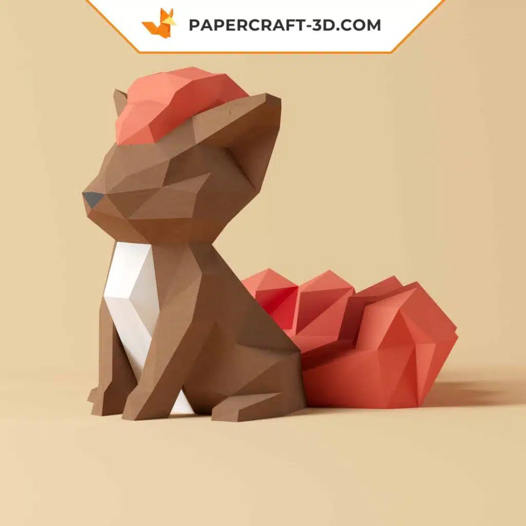 Papercraft Goupix Pokémon en origami 3D