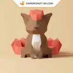 Papercraft Pokémon Vulpix en origami papier 3D pour décoration d&rsquo;intérieur, weergave 2