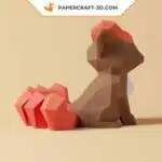 Papercraft Pokémon Vulpix en origami papier 3D pour décoration d&rsquo;intérieur, weergave 3