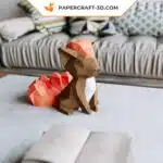 Papercraft Pokémon Vulpix en origami papier 3D pour décoration d&rsquo;intérieur, weergave 5