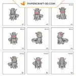 Papercraft Pokémon Vulpix en origami papier 3D pour décoration d&rsquo;intérieur, weergave 8