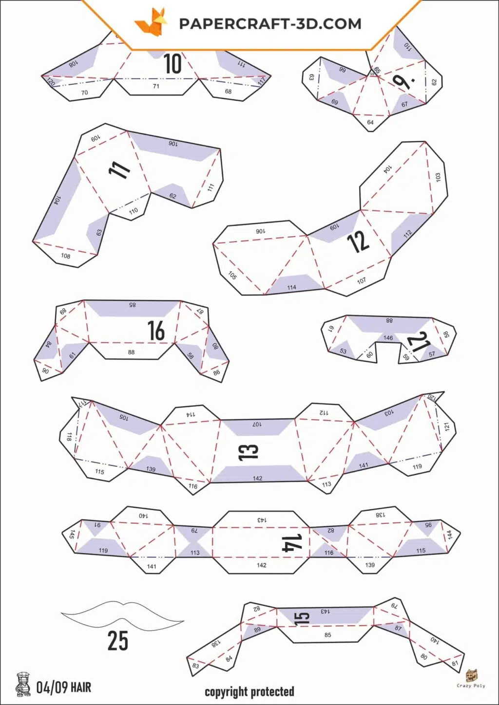 Papercraft Policier numérique DIY en papier 3D, weergave 3