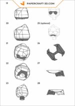 Papercraft d'un policier en origami 3D