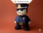 Papercraft Policier numérique DIY en papier 3D, weergave 5