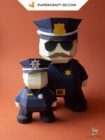 Papercraft d'un policier en origami 3D