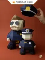 Papercraft Policier numérique DIY en papier 3D, weergave 7