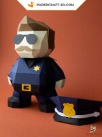 Papercraft d'un policier en origami 3D
