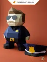 Papercraft Policier numérique DIY en papier 3D, weergave 8