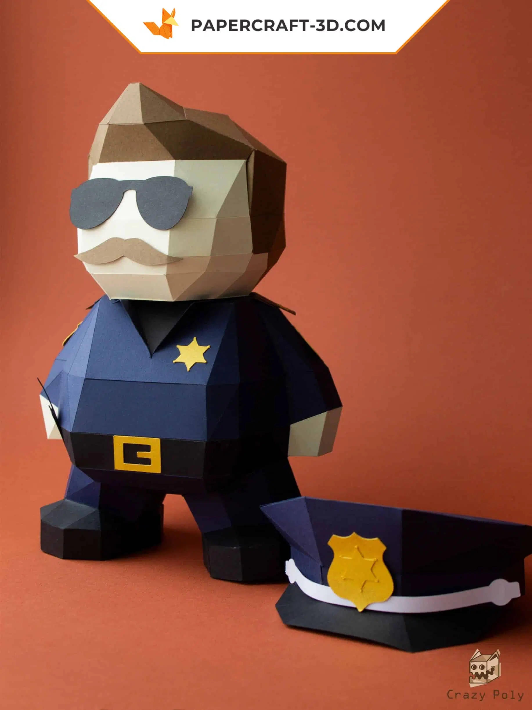 Papercraft Policier numérique DIY en papier 3D, weergave 8