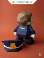 Papercraft d'un policier en origami 3D