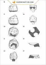 Papercraft de pompier en origami 3D