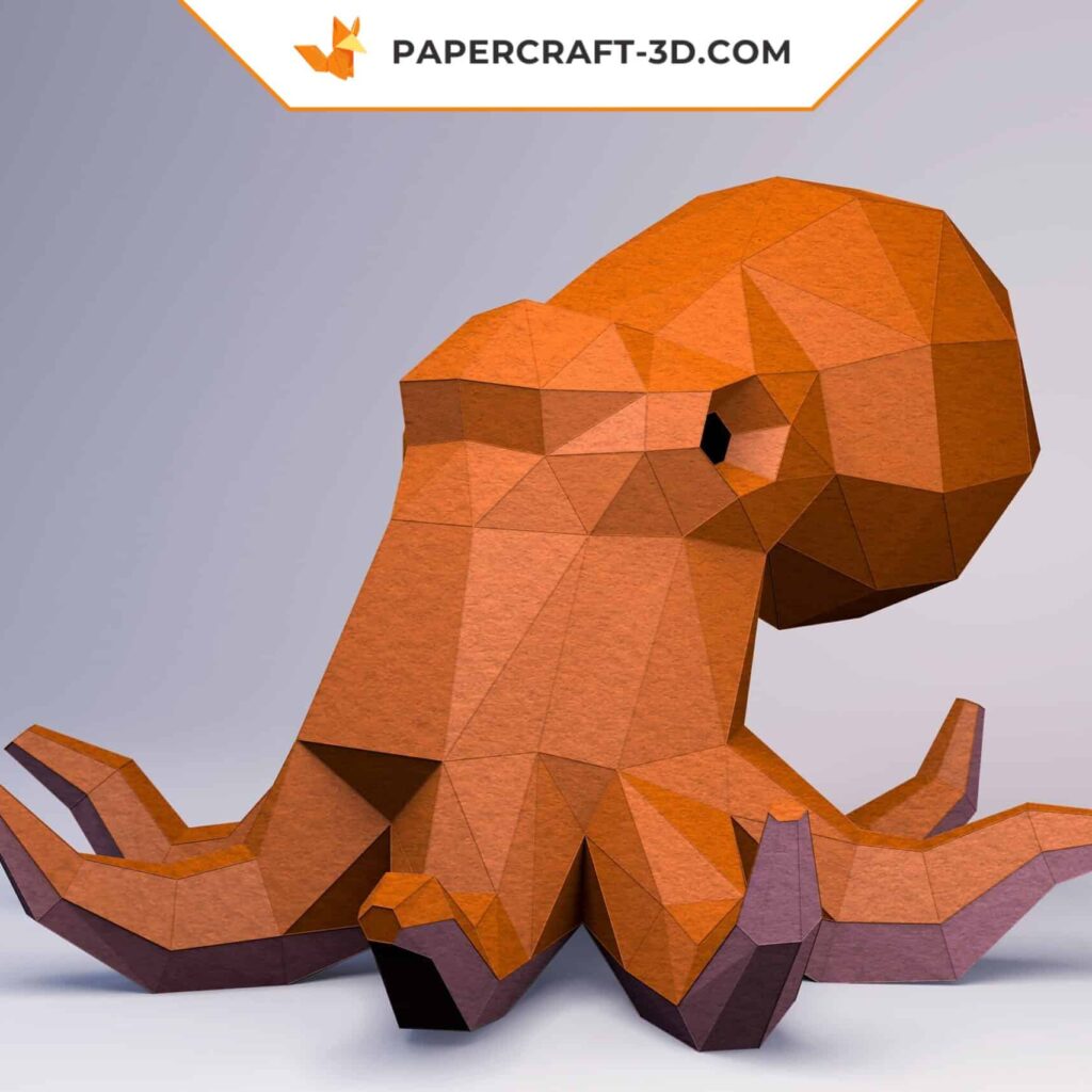 Papercraft of octopus in 3D origami