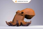 Papercraft of octopus in 3D origami