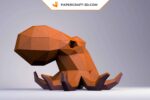 Papercraft of octopus in 3D origami