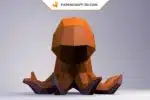 Papercraft poulpe origami papier 3D modèle numérique, weergave 5