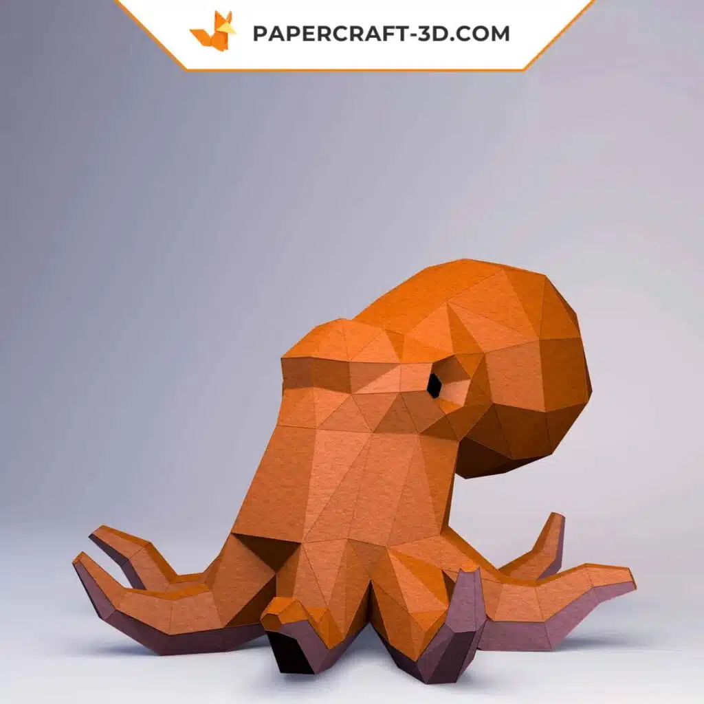 Papercraft de pulpo en origami 3D