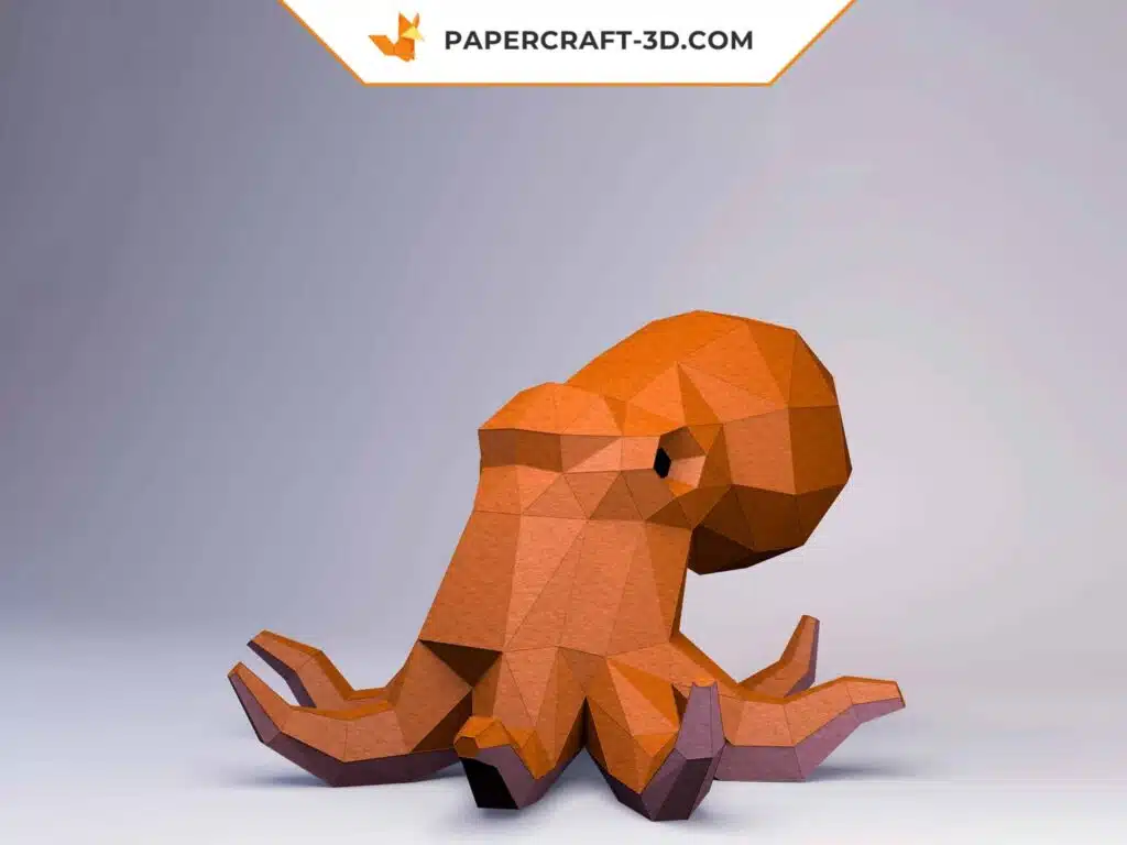 Papercraft poulpe origami papier 3D modèle numérique