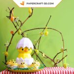 Papercraft pulcino in origami 3D