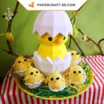 Papercraft pulcino in origami 3D