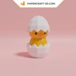 Papercraft pulcino in origami 3D