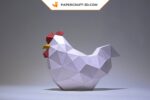 Papercraft poussin et sa poule en origami 3D